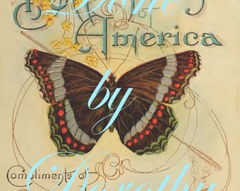 Butterflies of America Chase & Sanborn Coffee Pamphlet 1900- Full Page Fussy Cut, 3"x5" and 2"x3" Size- Junk Journal Ephemera