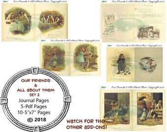 Vintage Junk Journal - Our Friends & All About Them SET 2....... Journal Pages - Junk Journal - Journal Kit - Writing Journal - Smash Book
