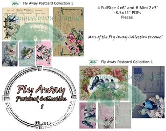 Fly Away Collection Digital Journal Ephemera DIGITAL DOWNLOAD ONLY!!!, Journal Kit, Glue Book, Flow Journal, Smash Book, Journal