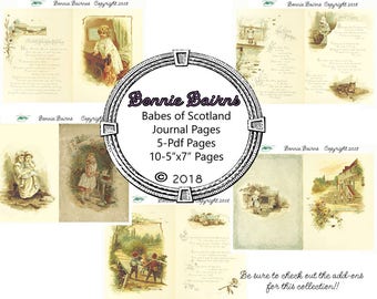 Bonnie Bairns : Babes of Scotland  -Vintage Junk Journal  - Junk Journal - Journal Kit - Writing Journal - Junk Journal Kit- Smash Book