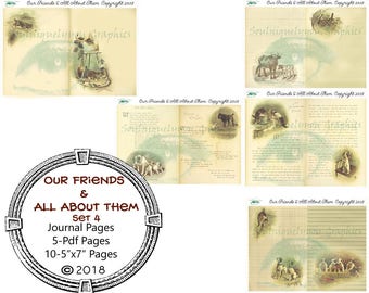 Vintage Junk Journal - Our Friends & All About Them SET 4....... Journal Pages - Junk Journal - Journal Kit - Writing Journal - Smash Book