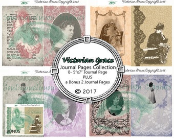 Victorian Grace Journal Pages +Bonus Pages - Junk Journal - Journal Kit - Writing Journal - Junk Journal Kit- Smash Book- Glue Book