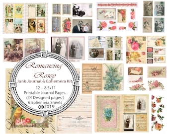 Romancing Rosey Junk Journal & Ephemera Kit
