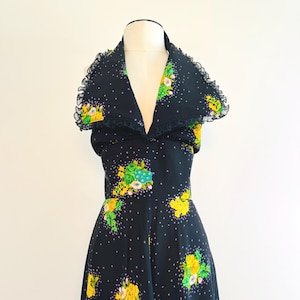 70s OOAK Floral Print Halter Maxi Dress