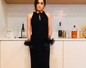 60s Formal Dress Audrey Hepburn Style Mod Sheath Dress