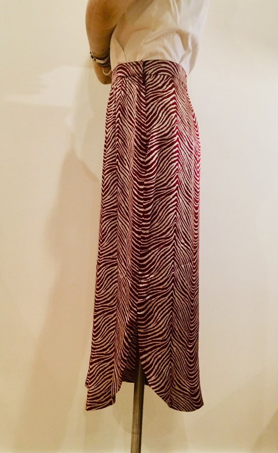 80s Jeannene Booher Silk Animal Print Skirt / DIS… - image 3