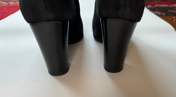 CHANEL Knee High Black Suede and Leather Logo Boo… - image 8