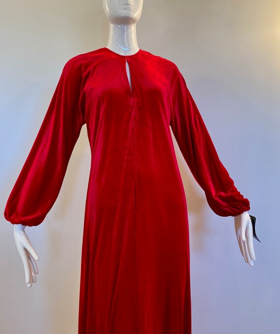 70s HALSTON IV Dorian NWT Glamorous Red Velvet Sweeping Maxi - Etsy Israel