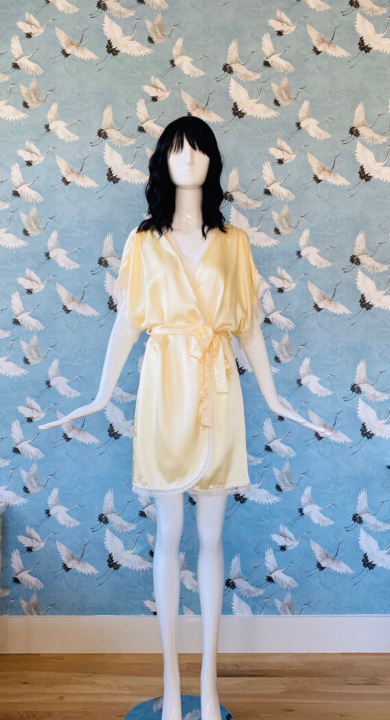 Lily of France Sleepwear Satin Short Sexy Robe / V