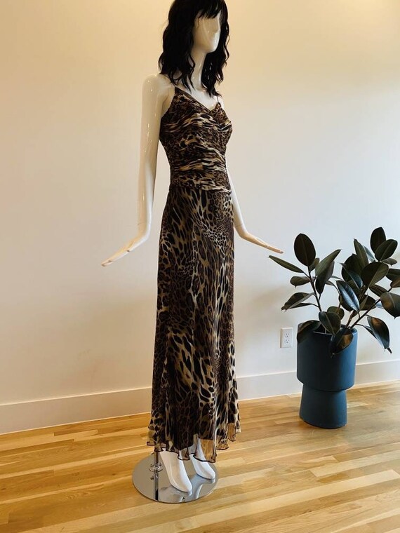 Sexy Animal Print Silk Maxi Spaghetti AStraps wit… - image 2