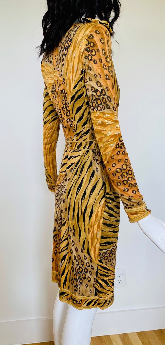 Vintage Leonard Paris Cheetah Print Silk Jersey W… - image 6