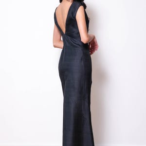 90s Christian LACROIX Schwarzes Seiden-Organza-Kleid