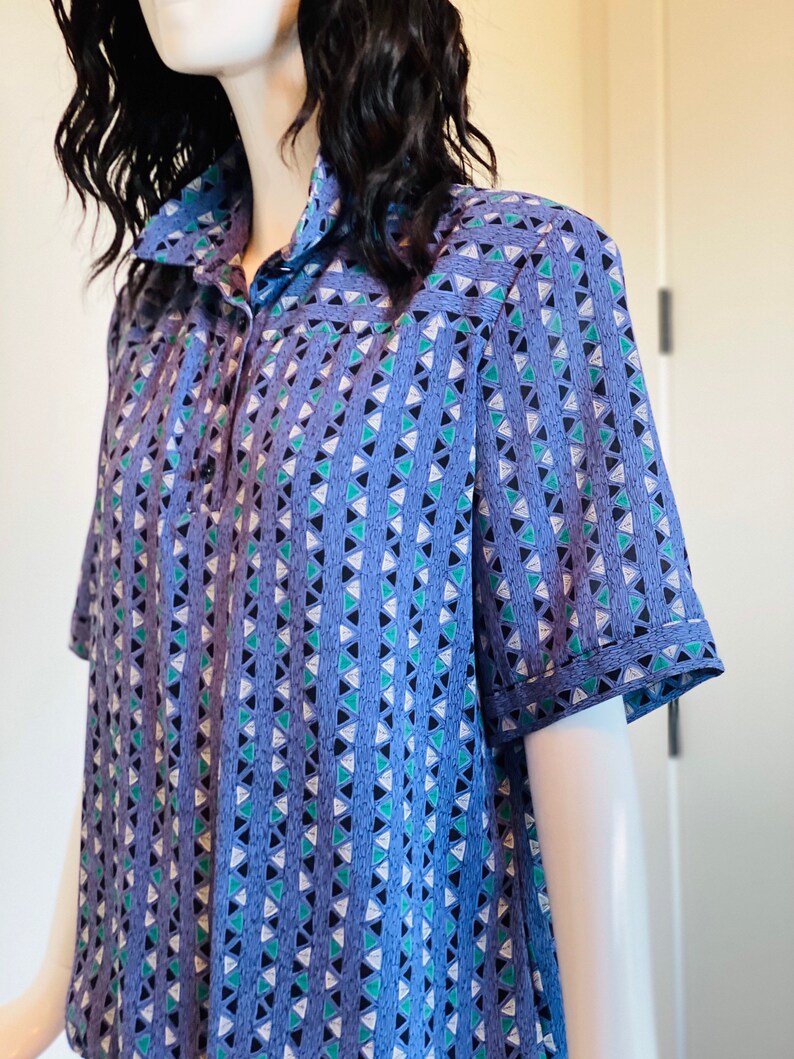 Vintage 80s Graphic Print Rare Diane Von Furstenberg DVF Drop Waist Dress 20s throwback Style