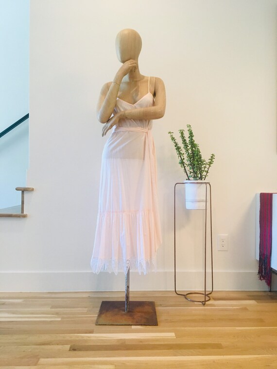 80s Blush Jessica McClintock Cotton Prairie Slip D