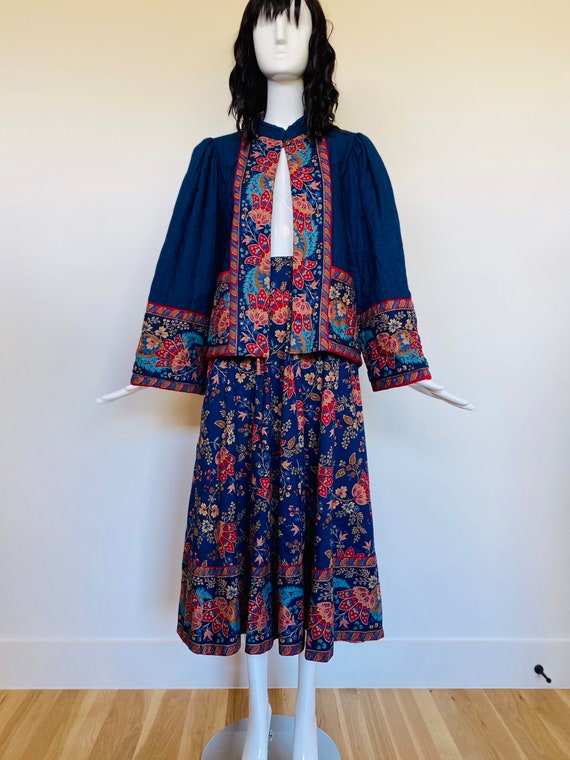 80s Suttles and Seawinds Quilted Denim Puffy Sleev