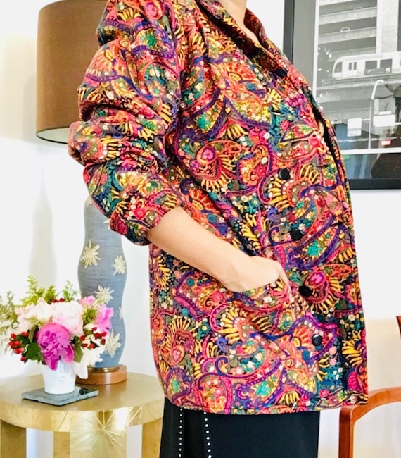 Vintage Quilted Jacket/ Paisley Jacket/ Vintage Pr