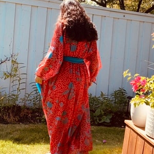 Sandra Rhodes Shells Signed Zandra RHODES 70s Wiggle Shell Maxi Dress Gown With Sash - Etsy
