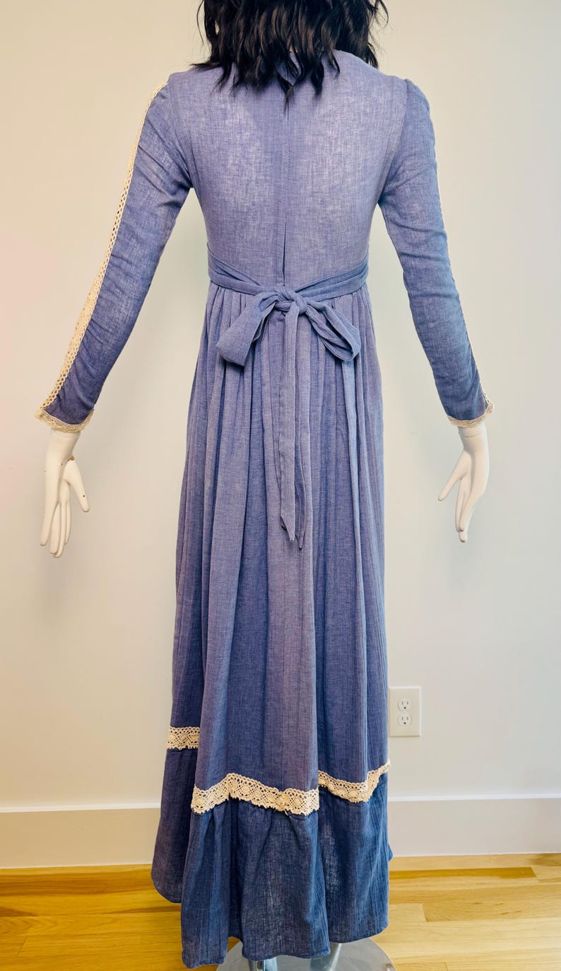 Gunne Sax Blue Prairie Maxi Dress - Etsy