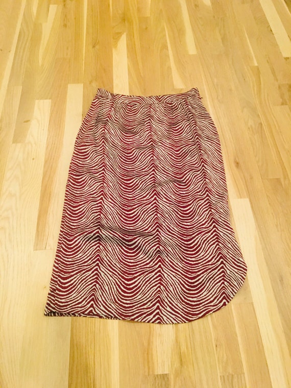 80s Jeannene Booher Silk Animal Print Skirt / DIS… - image 4