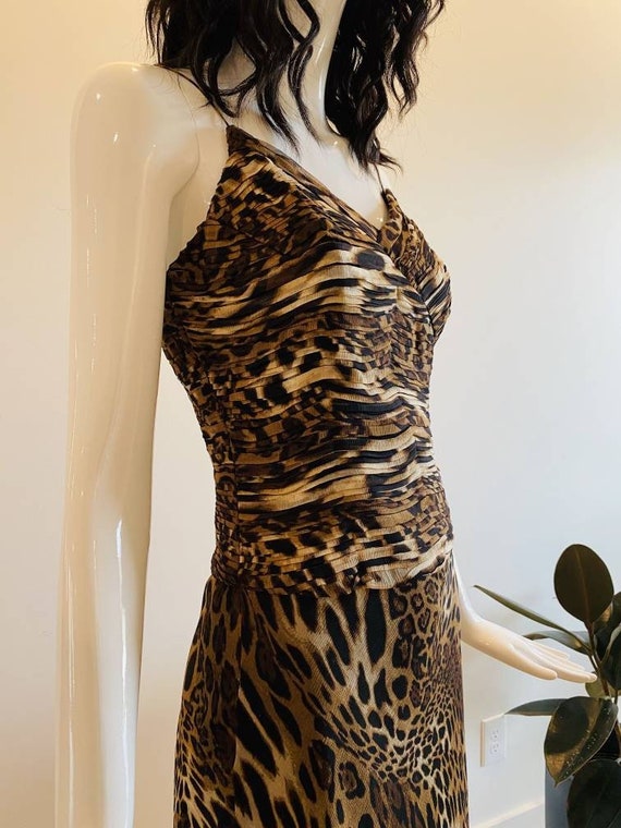 Sexy Animal Print Silk Maxi Spaghetti AStraps wit… - image 1