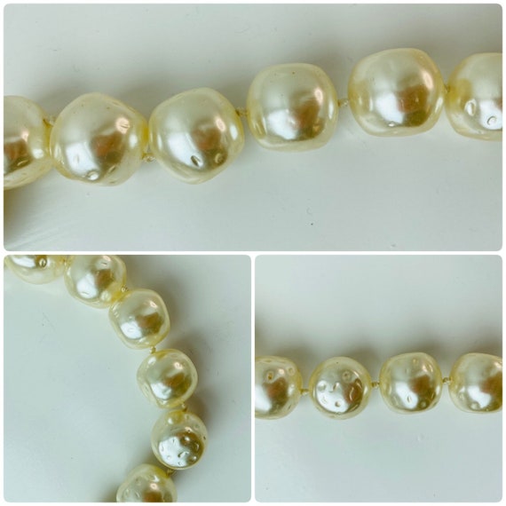 50s MCM Oversized Pearl Long Artificial Pearl Han… - image 5