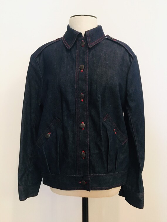 vintage denim bomber jacket