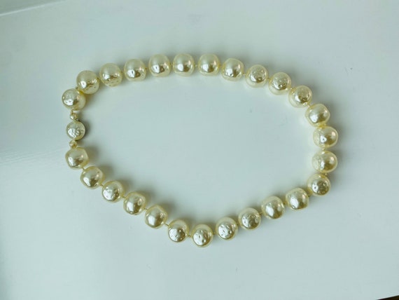 50s MCM Oversized Pearl Long Artificial Pearl Han… - image 4