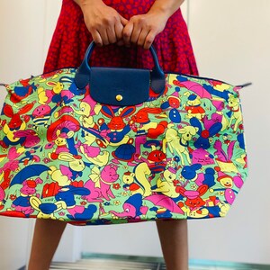 Longchamp X Jeremy Scott Streetwear Graphic Collapsable Duffel Bag
