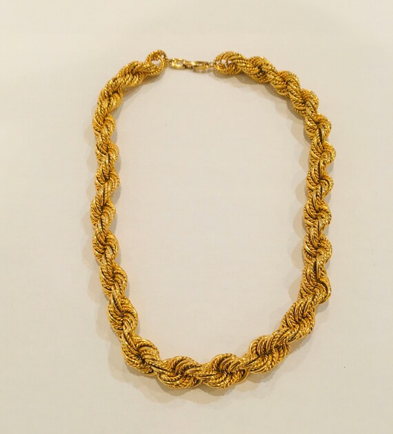 SALE 80s NAPIER Gold Heavy Chunky Rope 