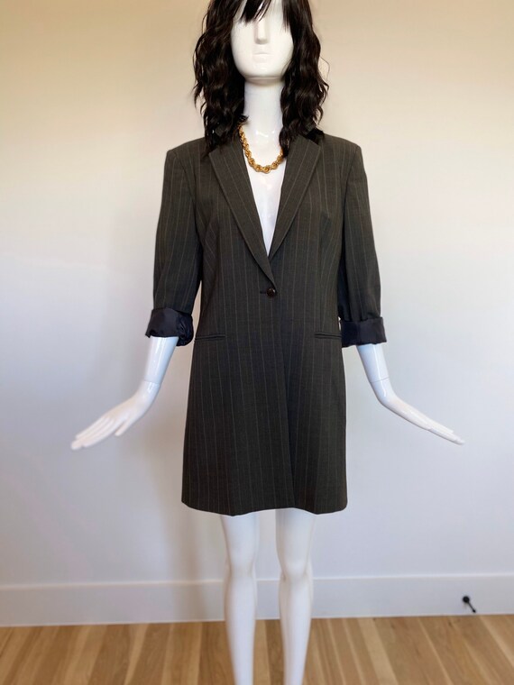 90s Max Mara Long Blazer / Blazer Dress / Menswear