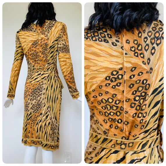 Vintage Leonard Paris Cheetah Print Silk Jersey W… - image 8