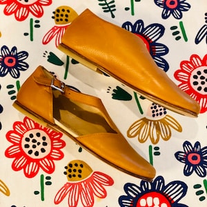 Luisa & Ernesto Little Girls Cognac Italian Leather Shoes Size 28