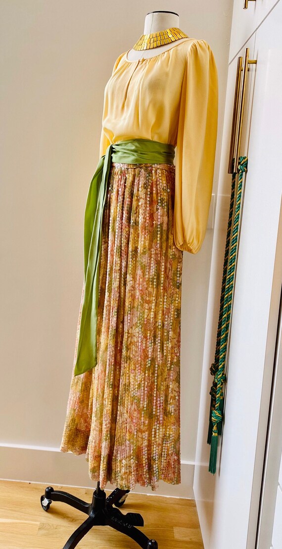 Adele Simpson Vintage Silk Floral Maxi Bohemian E… - image 4