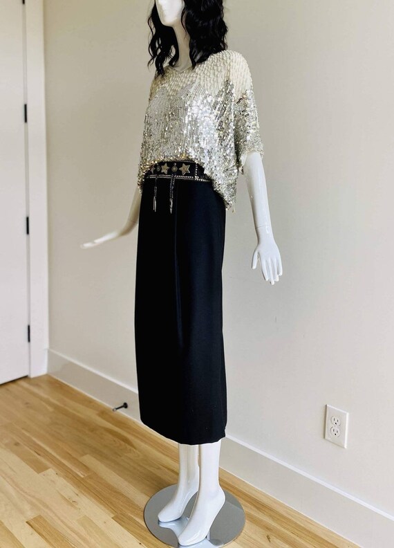 90s Mark SHALE Wool Midi Skirt / Minimalist Skirt