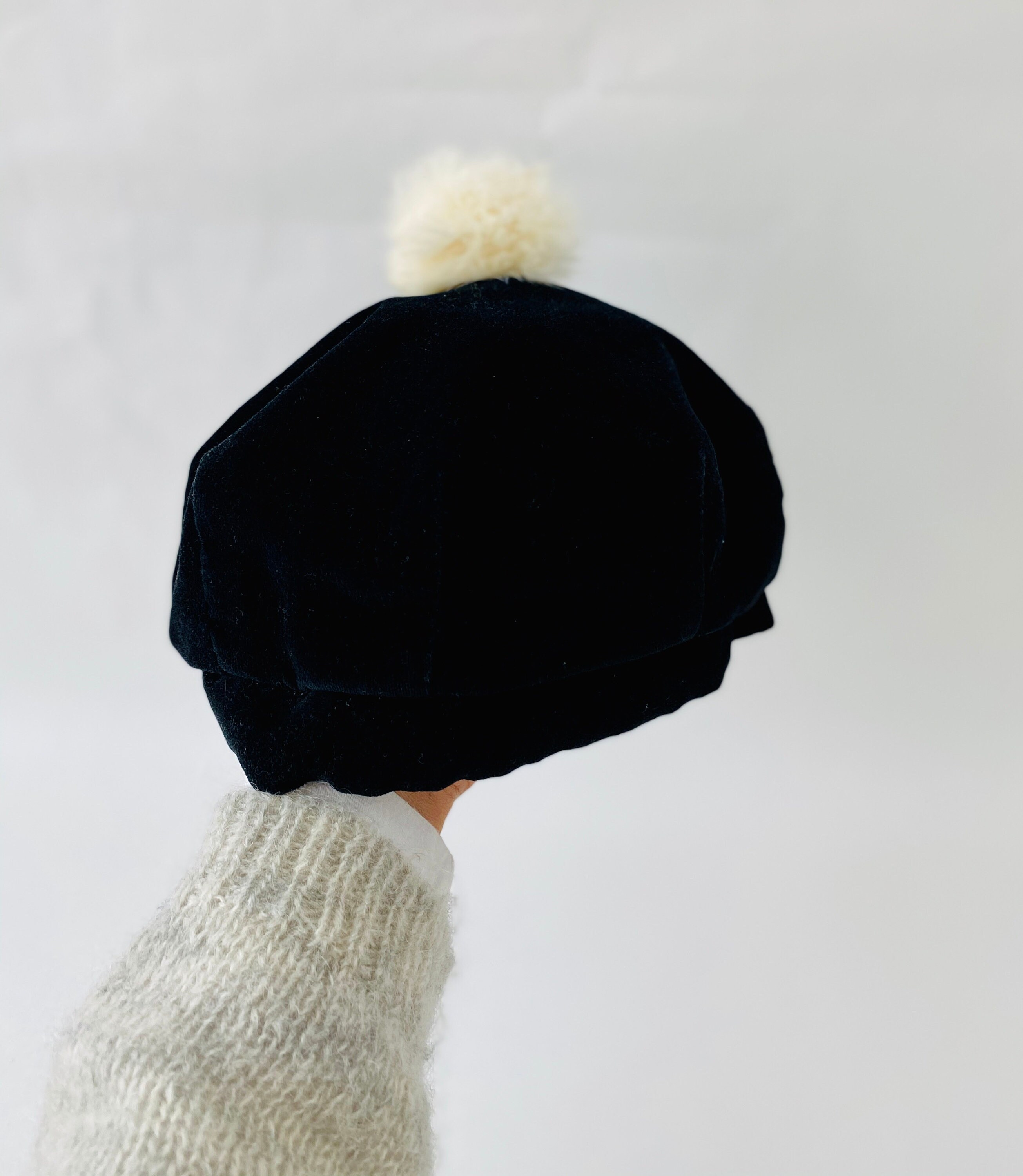 60s Kids Groovy Black Velvet Slouchy 