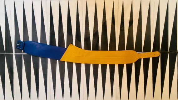 Pop art leather belt / 80s belt / avant-garde belt