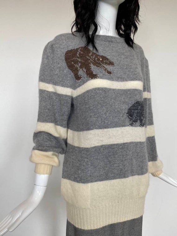 KRIZIA Vintage Oversized Fuzzy Puffy Sleeves Angora Sweater / | Etsy