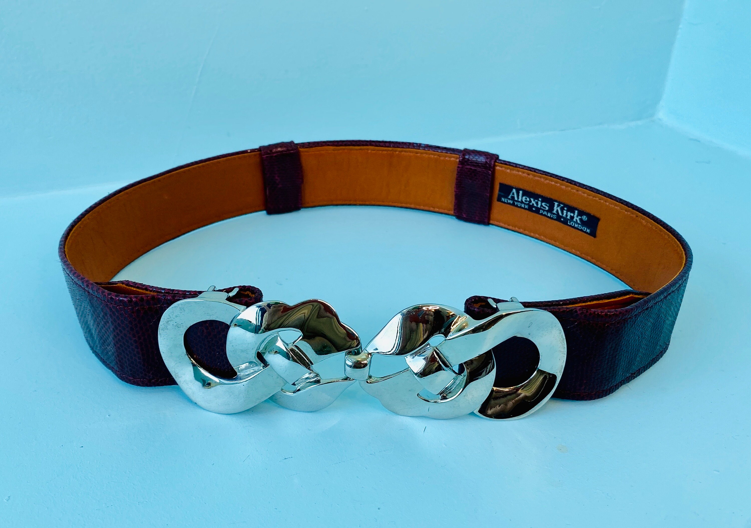 Alexis Kirk Belt Vintage Six Straps, Extendable with ONE Removable Buckle Vintage Alexis Kirk Horned Black Belt - Raleigh Vintage main image 2