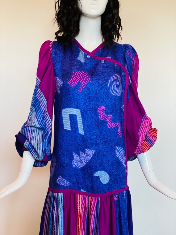 80s Jeanne Marc Graphic Wearable Art Multi Color P