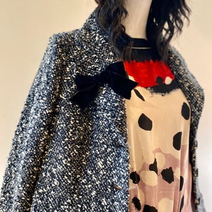 Nannette Lapore Boucle Tweed Oversized Belle Sleeves, Funky Lined Jacket Large