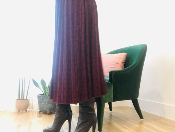 Vintage Sweater Midi Skirt / Wool Midi Skirt / Swe