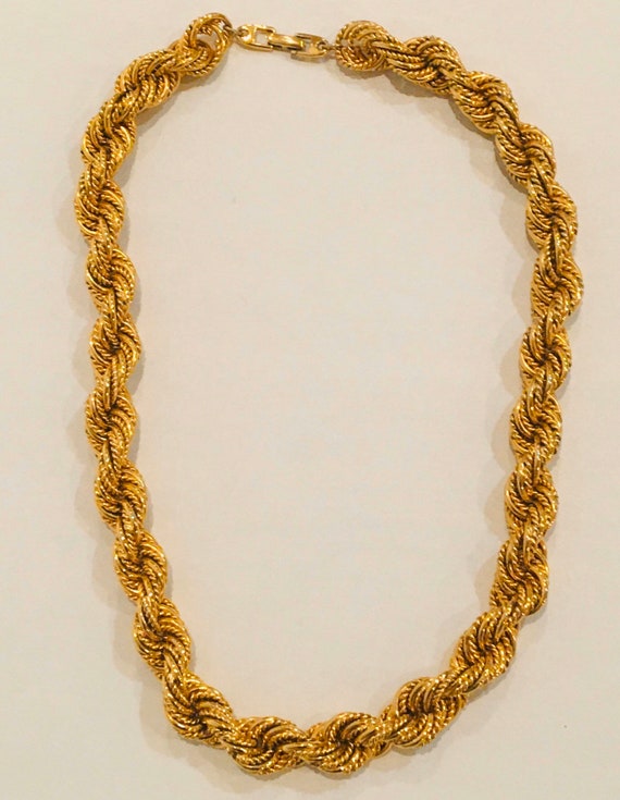 SALE 80s NAPIER Gold Heavy Chunky Rope 