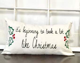 Deck the halls! — lemon blonde Have Yourself A Merry Little Christmas Burlap Pillow | Etsy