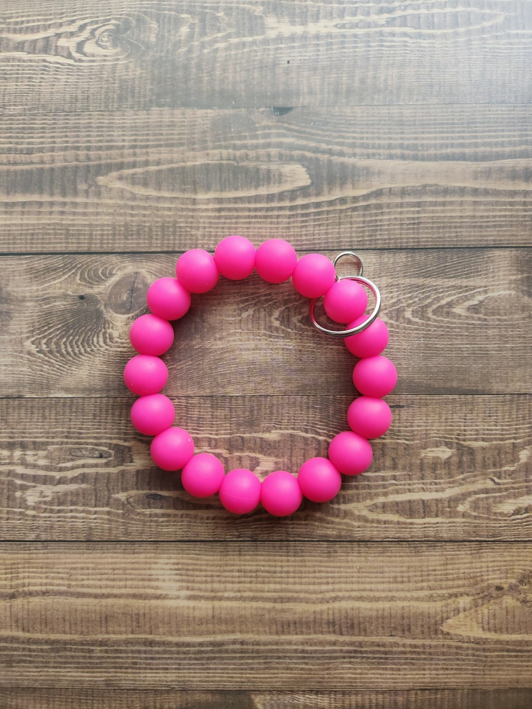 Hot Pink Keychain, Hot Pink Key Chain, Hot Pink Key Ring, Hot Pink ...