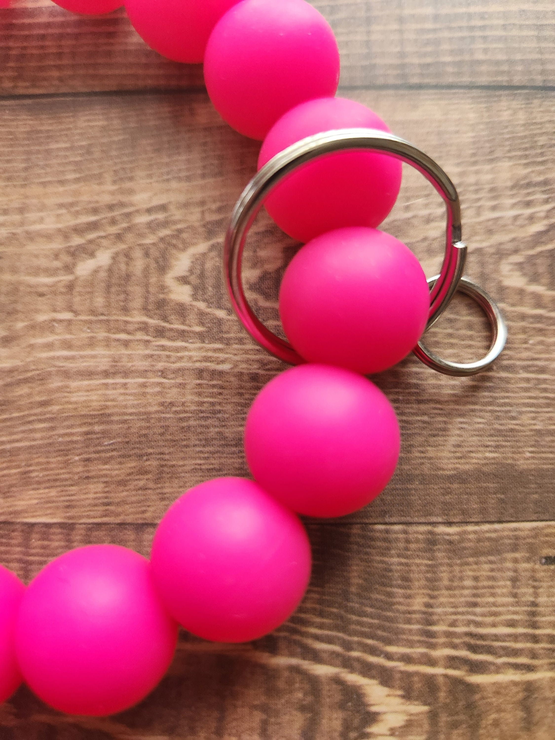 Hot Pink Keychain, Hot Pink Key Chain, Hot Pink Key Ring, Hot Pink ...