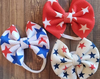 USA Bows for Babies, Toddler USA Headband, USA Hair Accessories For Infants And Toddlers, 4th of July Bows