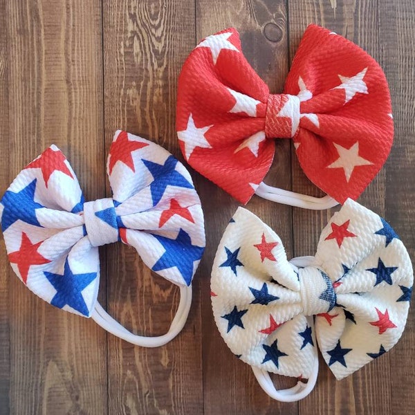 Patriotic Baby Headband, Patriotic Baby, Baby Headband, 4th of July Headband, Independence Day Headband, Baby Bow, Baby Headband, Star Bow