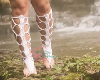 PDF PATTERN Crochet One Size Fits Most Barefoot Lace-Up Gladiator Sandals Instant Download Cute Dress Up Your Feet!!!
