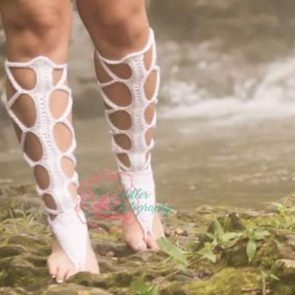 PDF PATTERN Crochet One Size Fits Most Barefoot Lace-Up Gladiator Sandals Instant Download Cute Dress Up Your Feet!!!