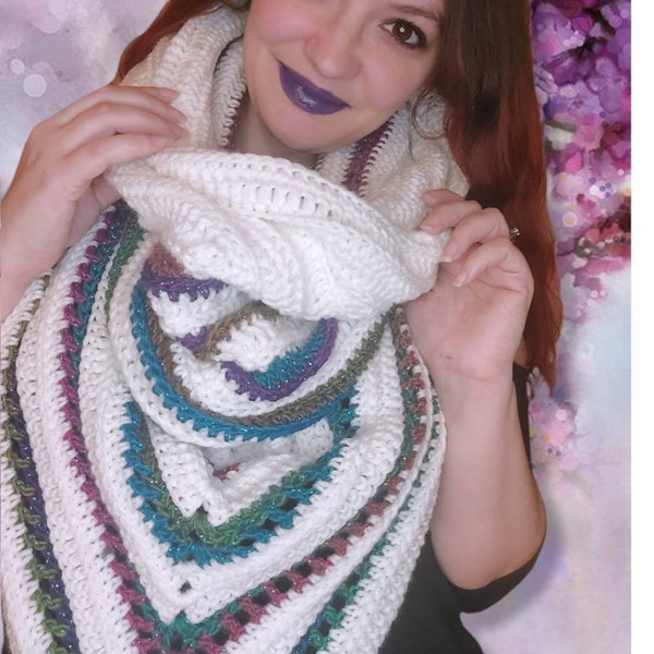Ready to Ship Crocheted Wild Oleander Hooded Scarf Adult